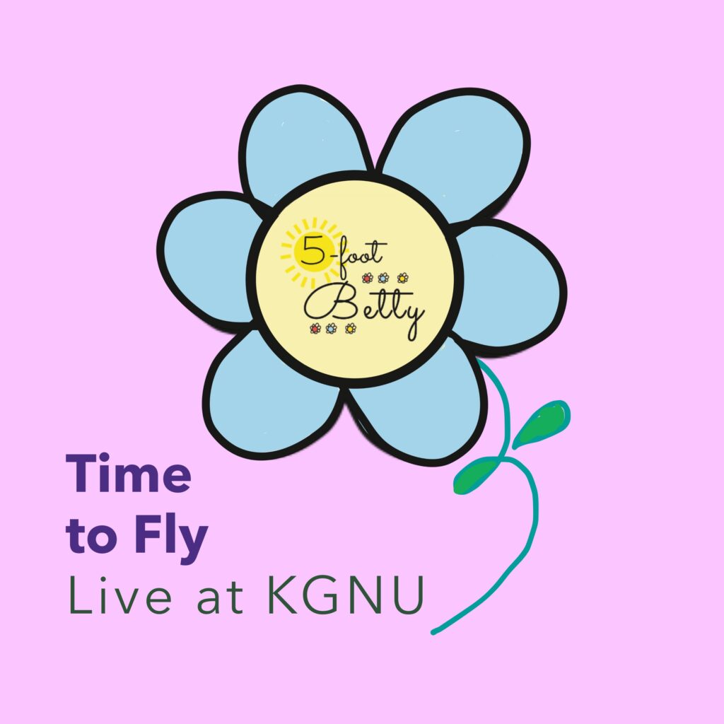 cover art for Time to Fly with Betty flower on lavender background